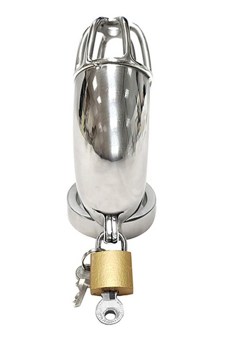 Rouge Stainless Steel Chastity Cock Cage with Padlock