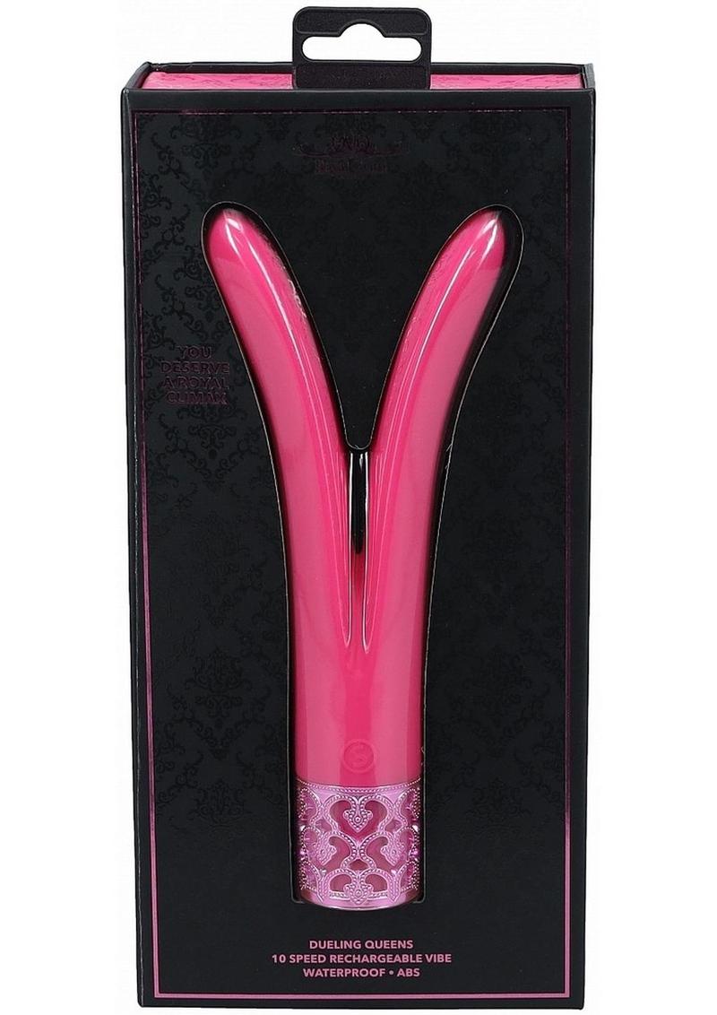 Royal Gems Dueling Queens Rechargeable Silicone Vibrator - Pink