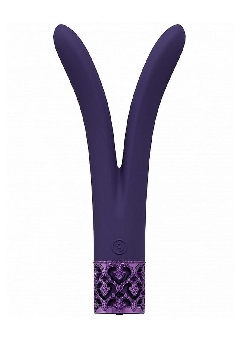 Royal Gems Dueling Queens Rechargeable Silicone Vibrator - Purple