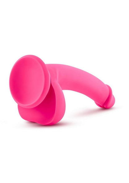 Ruse D Thang Silicone Dildo with Balls - Hot Pink/Pink - 7.75in