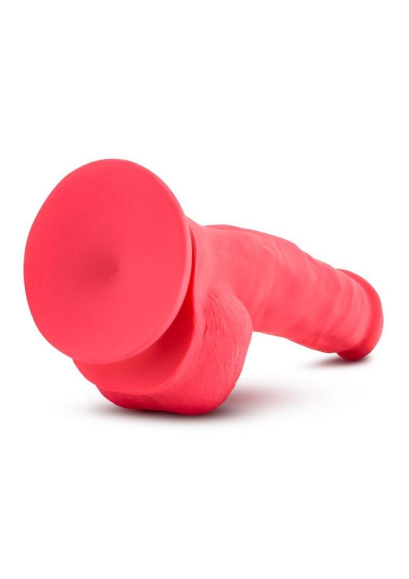 Ruse Shimmy Silicone Dildo with Balls 8.75in - Cerise - Red