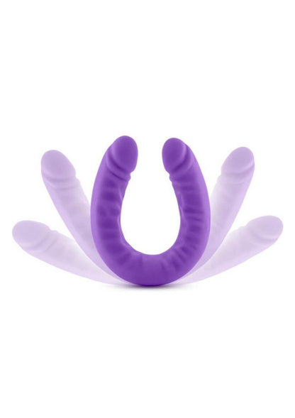 Ruse Silicone Slim Double Dong Dildo - Purple - 18in