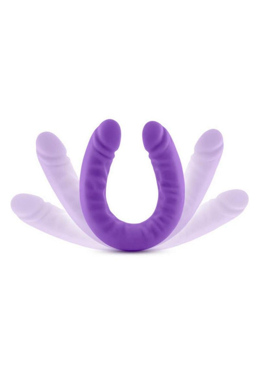 Ruse Silicone Slim Double Dong Dildo - Purple - 18in