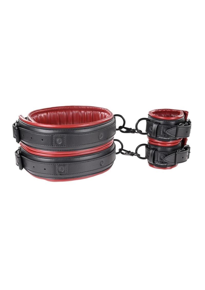 Saffron Thigh and Wrist Cuff - Black/Red - Set