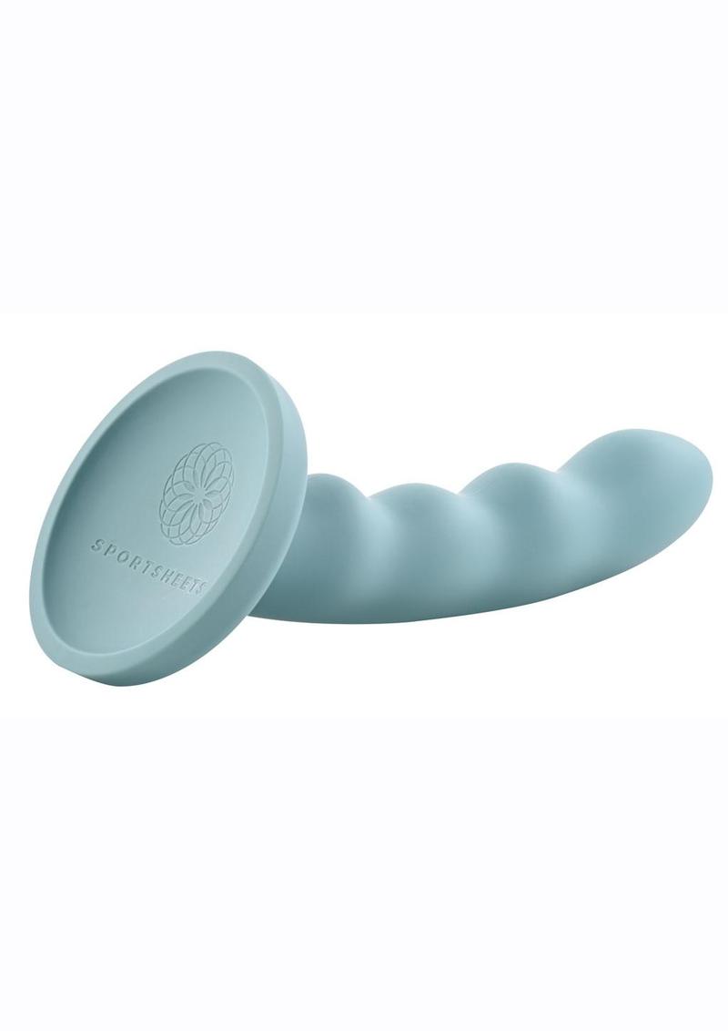 Sage Silicone Curved Dildo with Suction Cup - Green - 8in