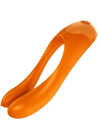 Satisfyer Candy Cane Silicone Rechargeable Mini Vibrator - Orange