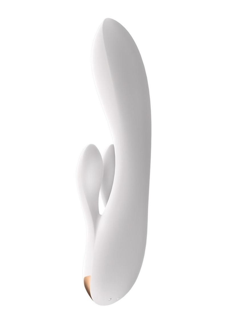 Satisfyer Double Flex Silicone Rabbit Vibrator - White