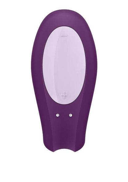 Satisfyer Double Joy Rechargeable Silicone Dual Stimulating Vibrator - Purple