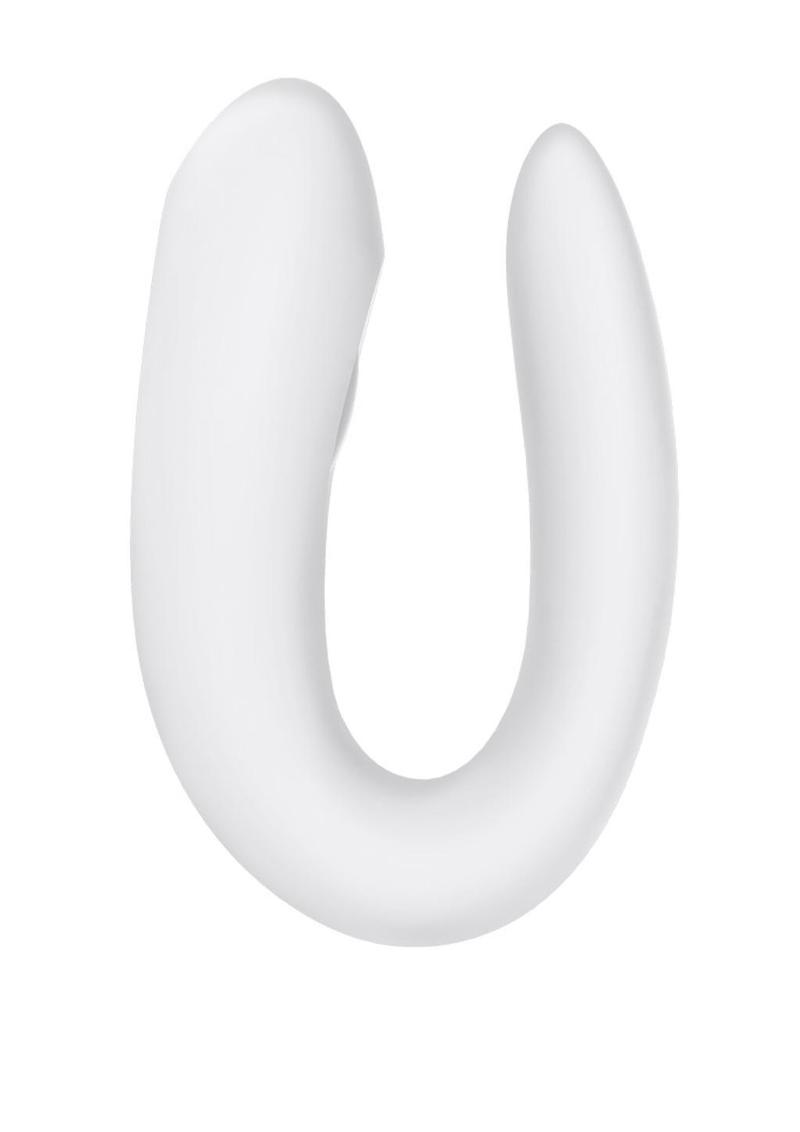 Satisfyer Double Joy Rechargeable Silicone Dual Stimulating Vibrator - White