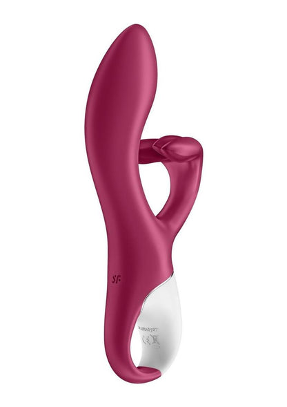 Satisfyer Embrace Me Silicone Rechargeable Vibrator with Clitoral Stimulation - Berry/Pink