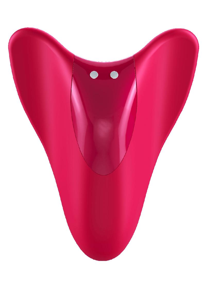 Satisfyer High Fly Silicone Rechargeable Hand Massager - Red