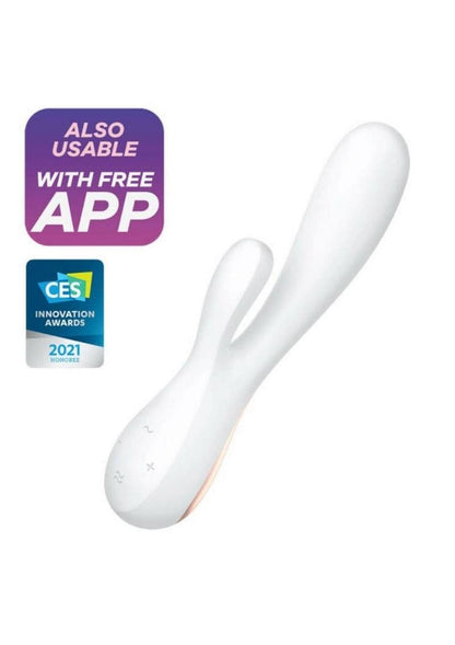 Satisfyer Mono Flex Rechargeable Silicone Rabbit Vibrator - White