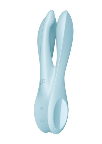 Satisfyer Threesome 1 Rechargeable Silicone Vibrator - Blue/Light Blue