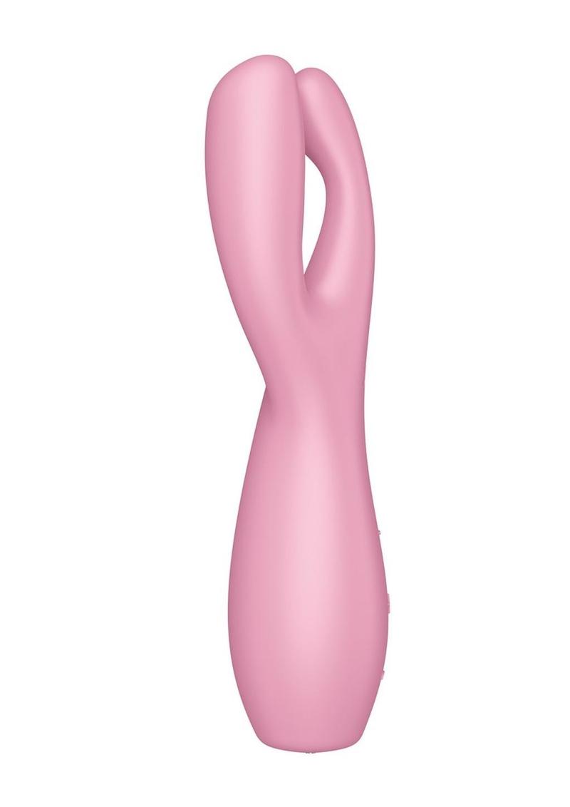 Satisfyer Threesome 3 Rechargeable Silicone Stimulator - Pink