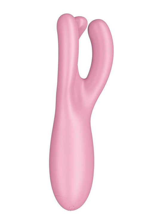 Satisfyer Threesome 4 Rechargeable Silicone Vibrator - Pink