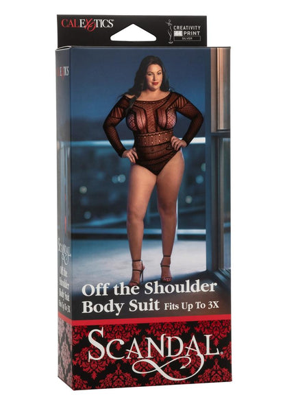 Scandal Off The Shoulder Body Suit - Black - Plus Size/Queen