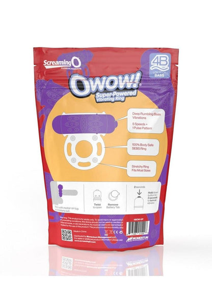 Screaming O 4b O Wow Vibrating Ring - Grape/Purple