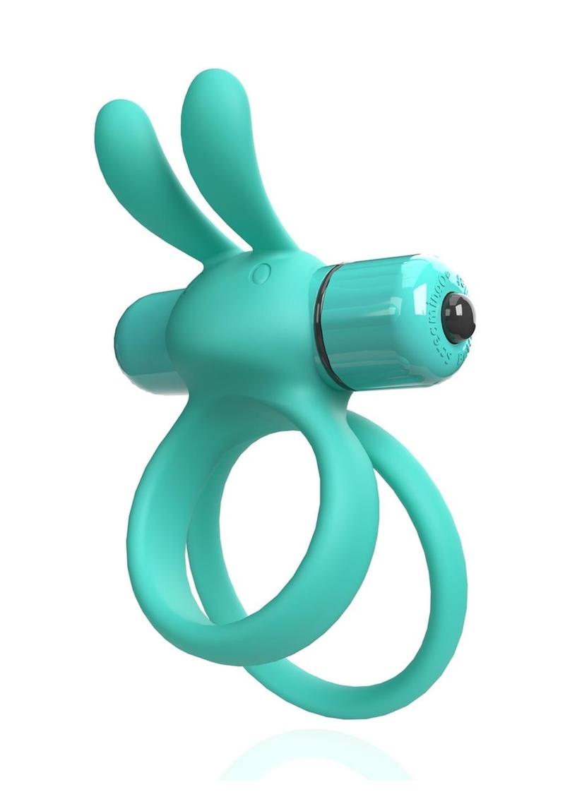 4b Ohare XL Rechargeable Silicone Rabbit Vibrating Cock Ring - Green/Kiwi - XLarge