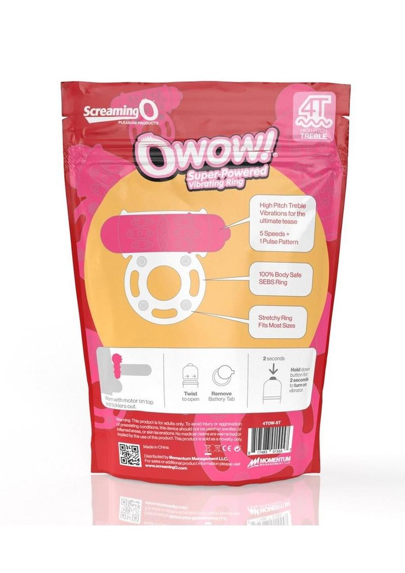 Screaming O 4t O Wow Vibrating Ring - Red/Strawberry