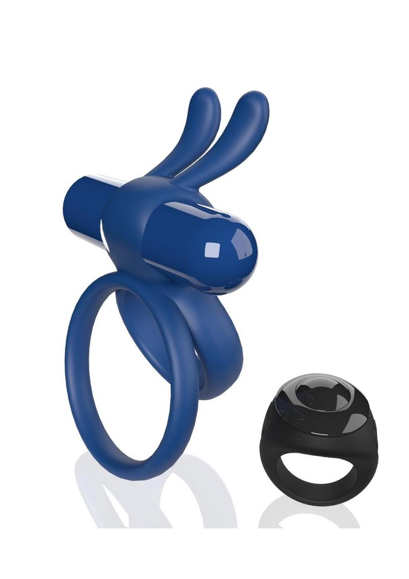 Screaming O Ohare XL Remote Control Rechargeable Silicone Vibrating Cock Ring - Blue - XLarge