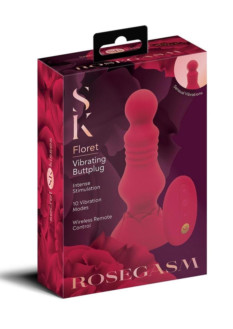 Secret Kisses Remote Control Rechargeable Silicone Vibrating Floret Buttplug