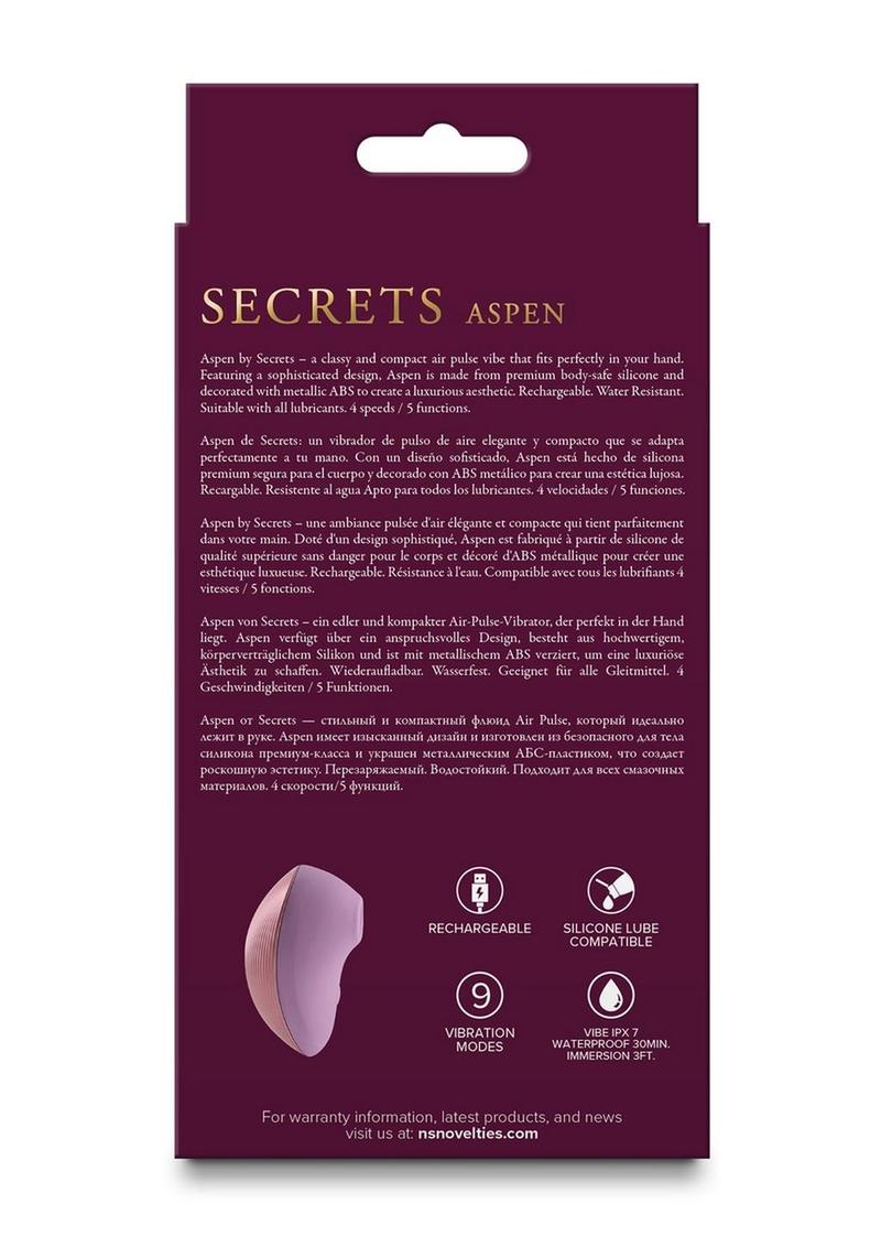 Secrets Aspen Rechargeable Silicone Clitoral Stimulator - Lavender/Purple