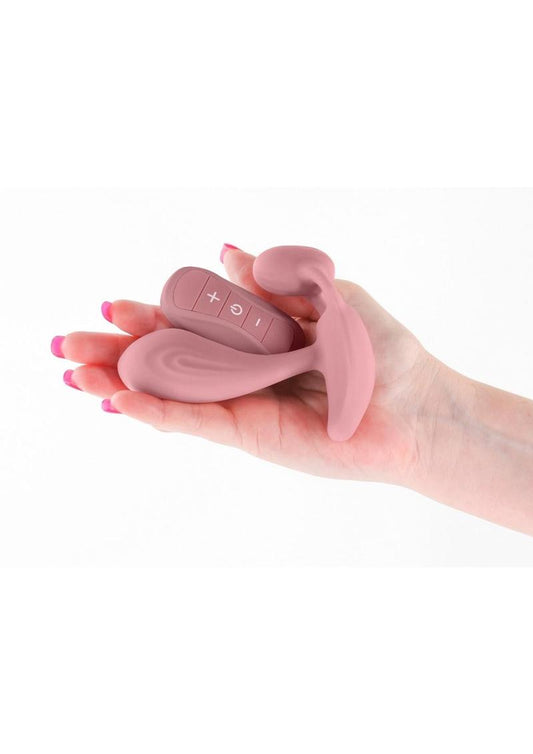 Secrets Echo Rechargeable Silicone G-Spot Vibrator with Clitoral Stimulation - Pink