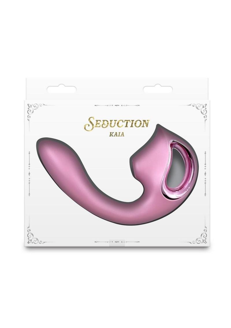 Seduction Kaia Rechargeable Silicone Dual Vibrator with Air Pulse Clitoral Stimulator