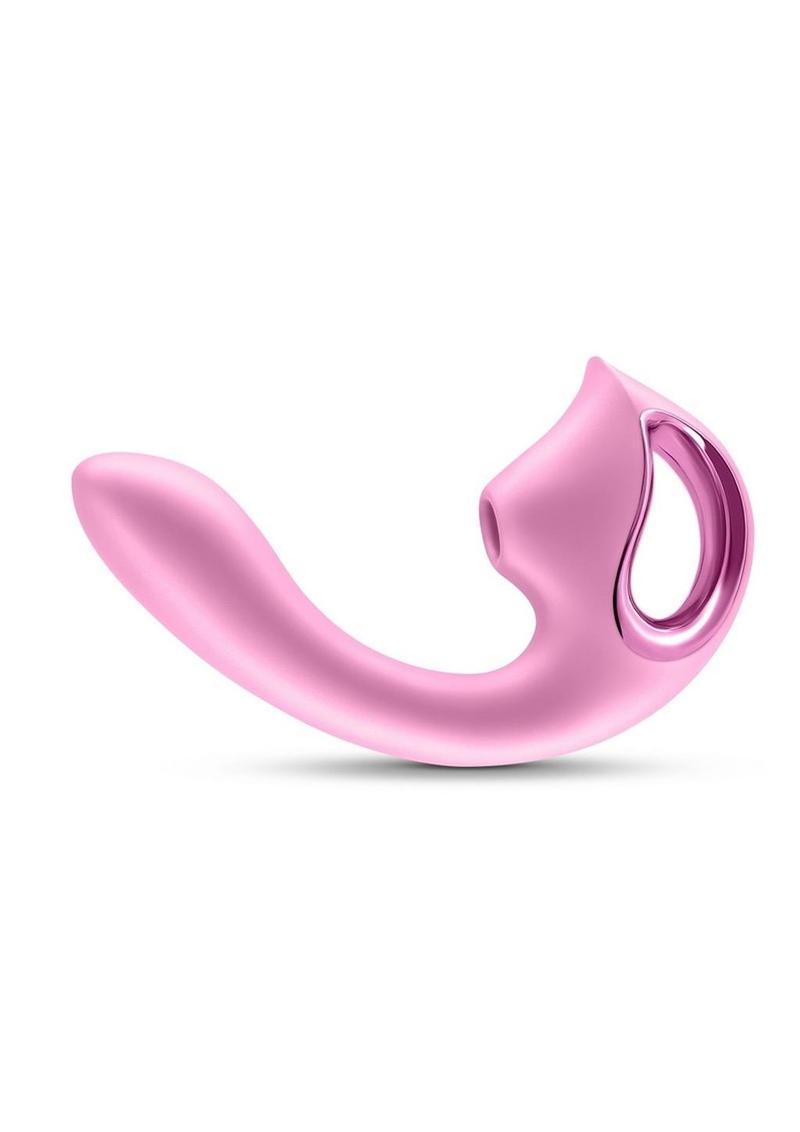 Seduction Kaia Rechargeable Silicone Dual Vibrator with Air Pulse Clitoral Stimulator