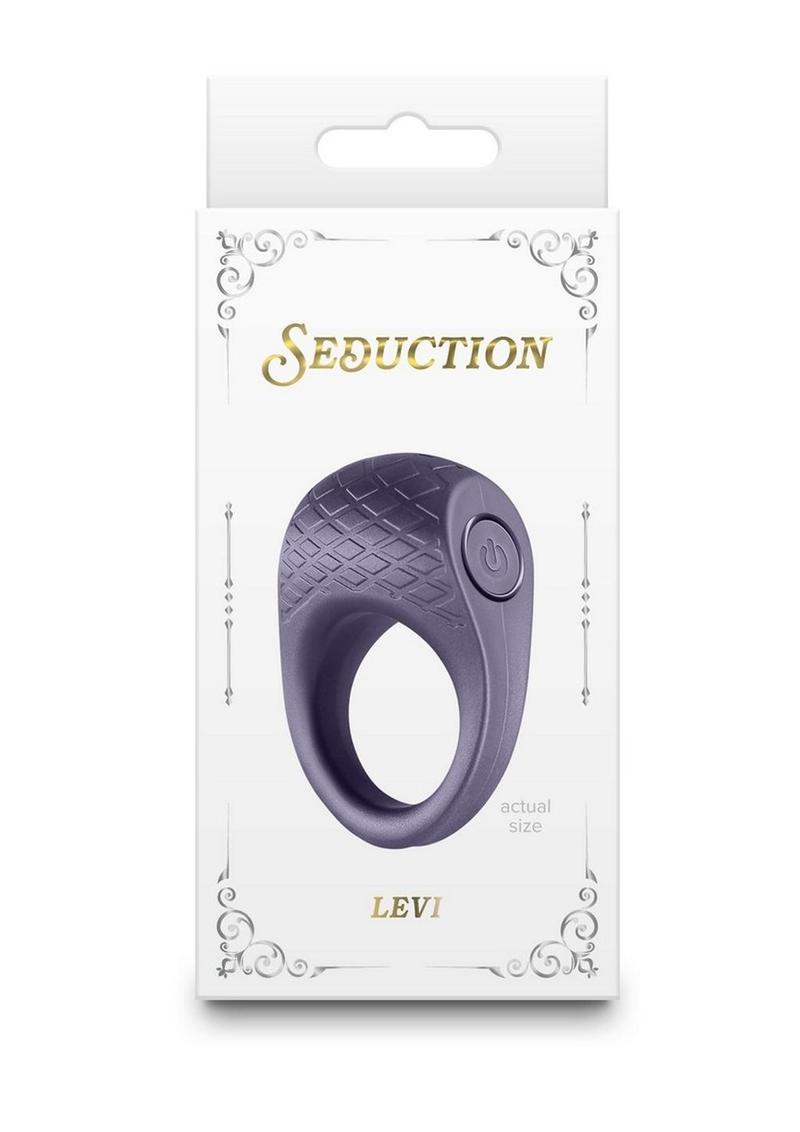 Seduction Levi Rechargeable Silicone Cock Ring - Gray/Grey