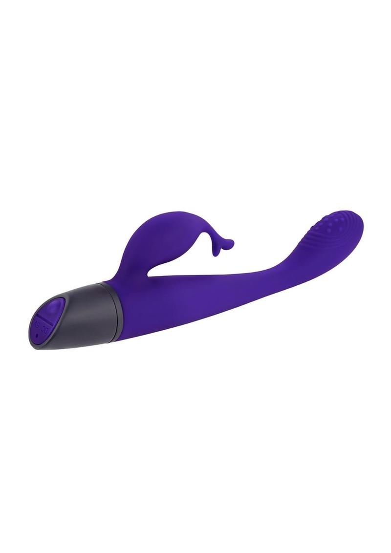 Selopa Plum Passion Rechargeable Silicone Vibrator with Clitoral Stimulator - Purple