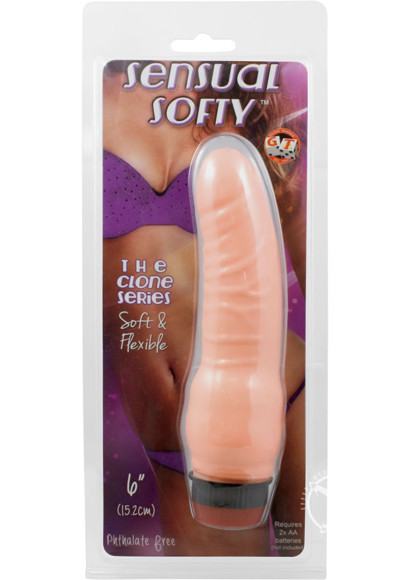 Sensual Softy Realistic Vibrator - Vanilla - 6in