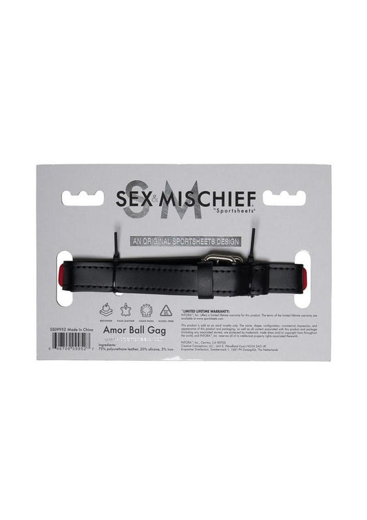 Sex and Mischief Amor Ball Gag - Black/Red