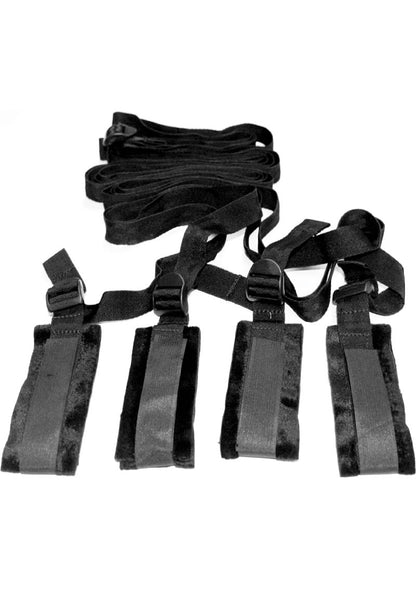 Sex and Mischief Bed Bondage Restraint Kit - Black