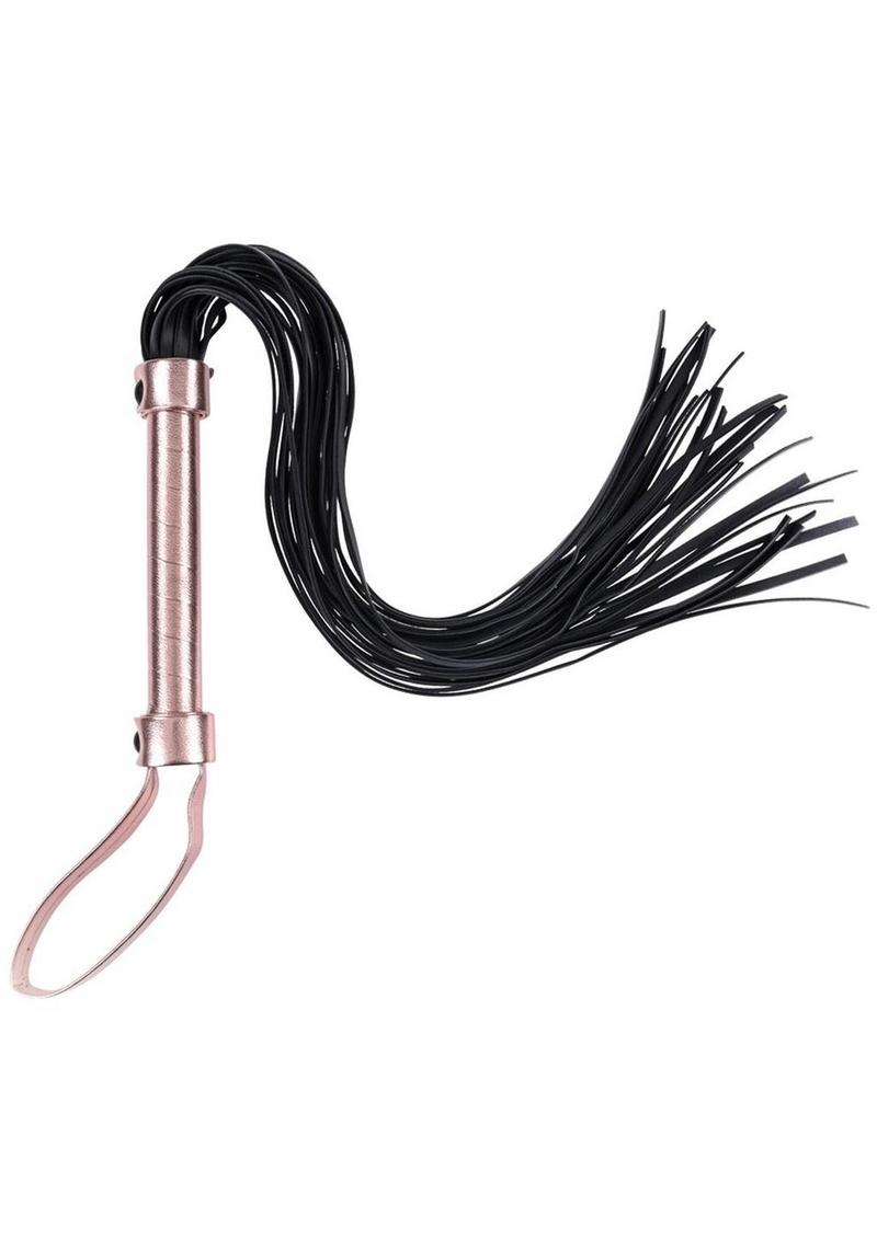 Sex and Mischief Brat Flogger - Black/Rose Gold