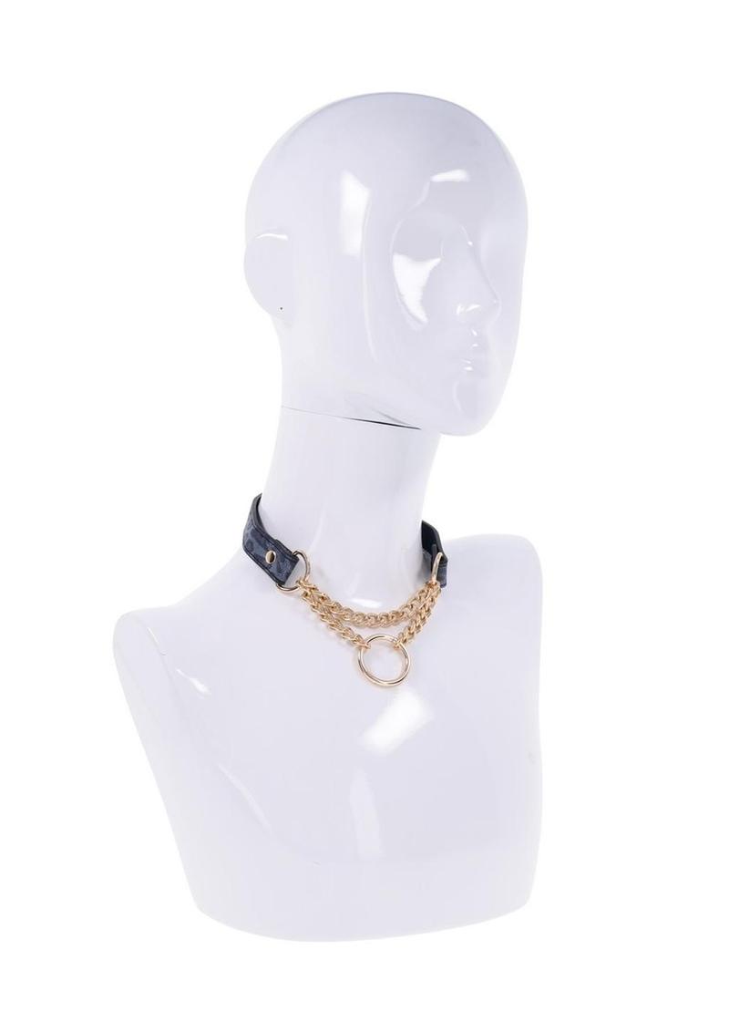 Sex and Mischief Cougar Day Collar - Blue/Gold/Navy