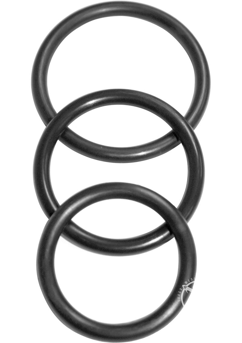 Sex and Mischief F Nitrile Cock Ring - Black - 3 Pack