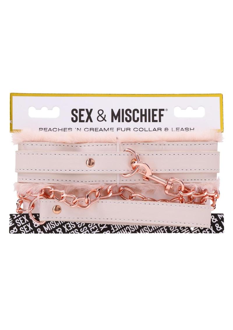 Sex and Mischief Peaches N Creame Fur Collar Andamp; Leash