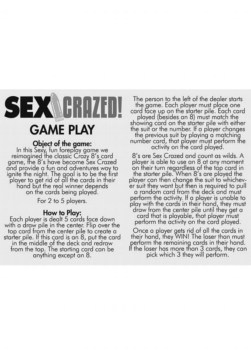 Sex Crazed Couples Card Game