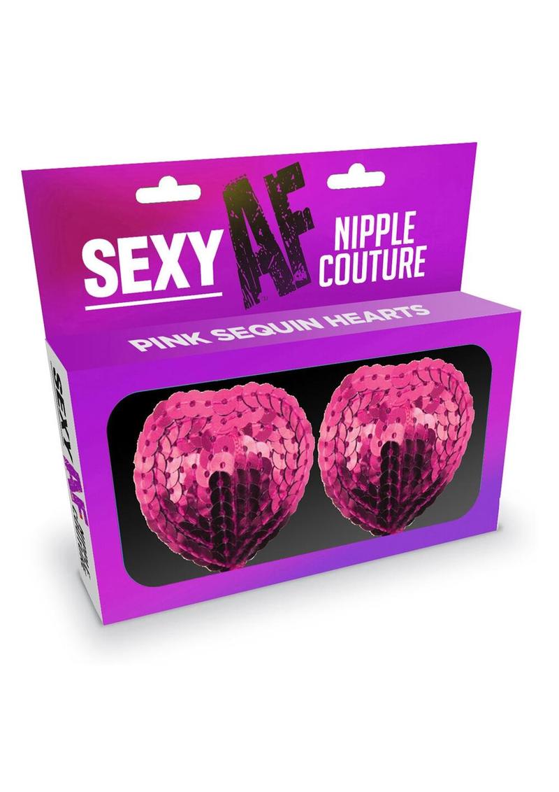 Sexy AF Hearts Nipple Couture Silicone Pasties - Pink