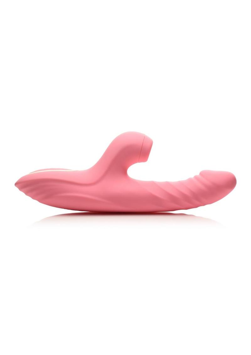 Shegasm Candy-Thrust Rechargeable Silicone Thrusting and Sucking Rabbit Vibrator