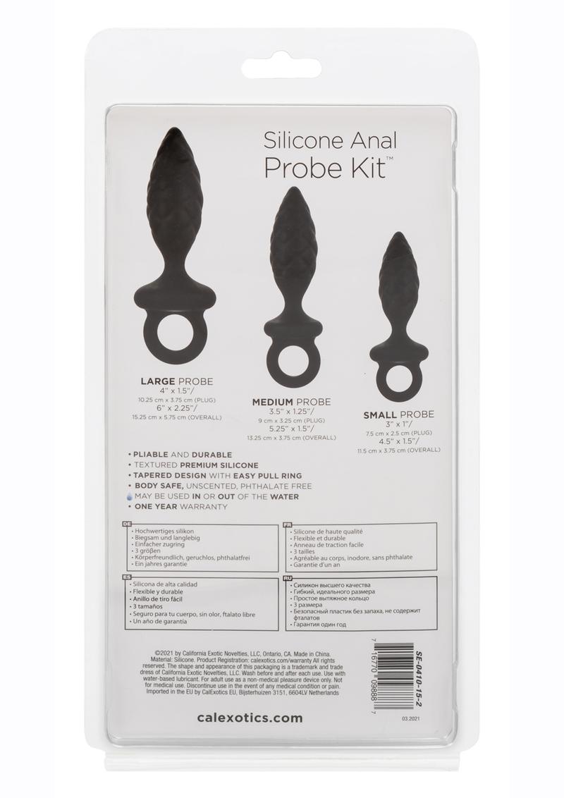 Silicone Anal Probe Kit - Black - Set Of 3