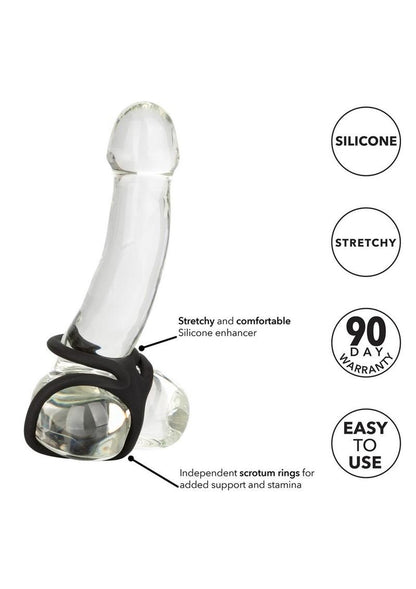 Silicone Ball Spreader Cock Ring - Black