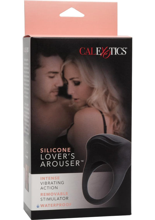 Silicone Lovers Arouser Silicone Vibrating Cock Ring - Black