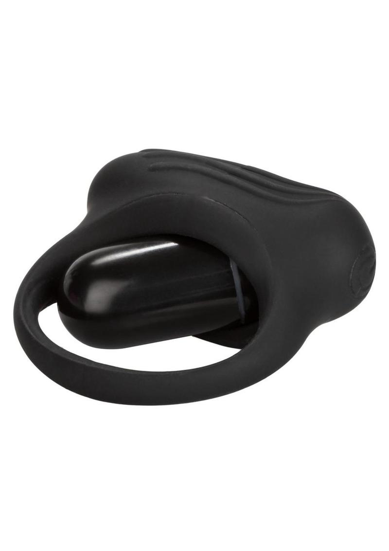 Silicone Lovers Arouser Silicone Vibrating Cock Ring - Black