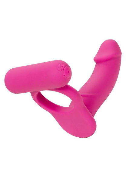 Silicone Rechargeable Double Diver Couples Ring - Pink