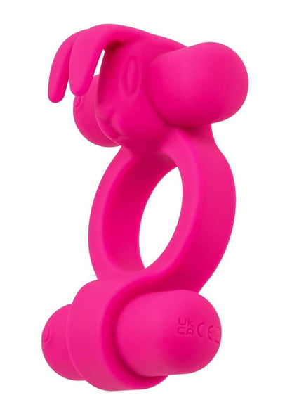 Silicone Rechargeable Rockin' Rabbit Cock Ring - Pink