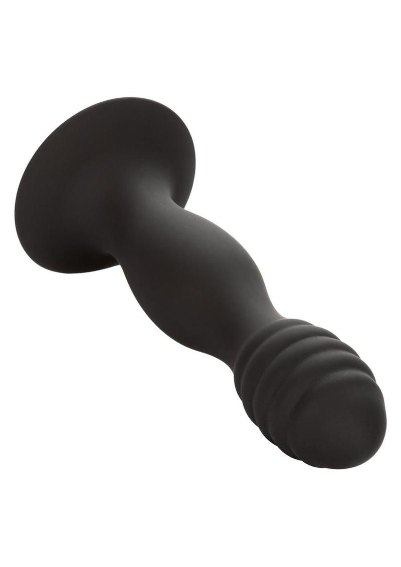 Silicone Ribbed Anal Stud - Black