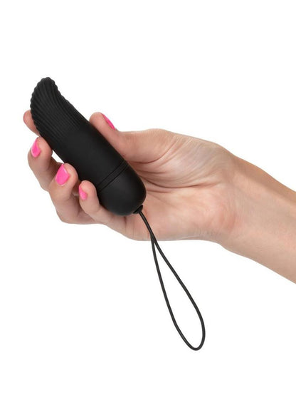 Silicone Ridged G-Spot Bullet with Remote Control - Black