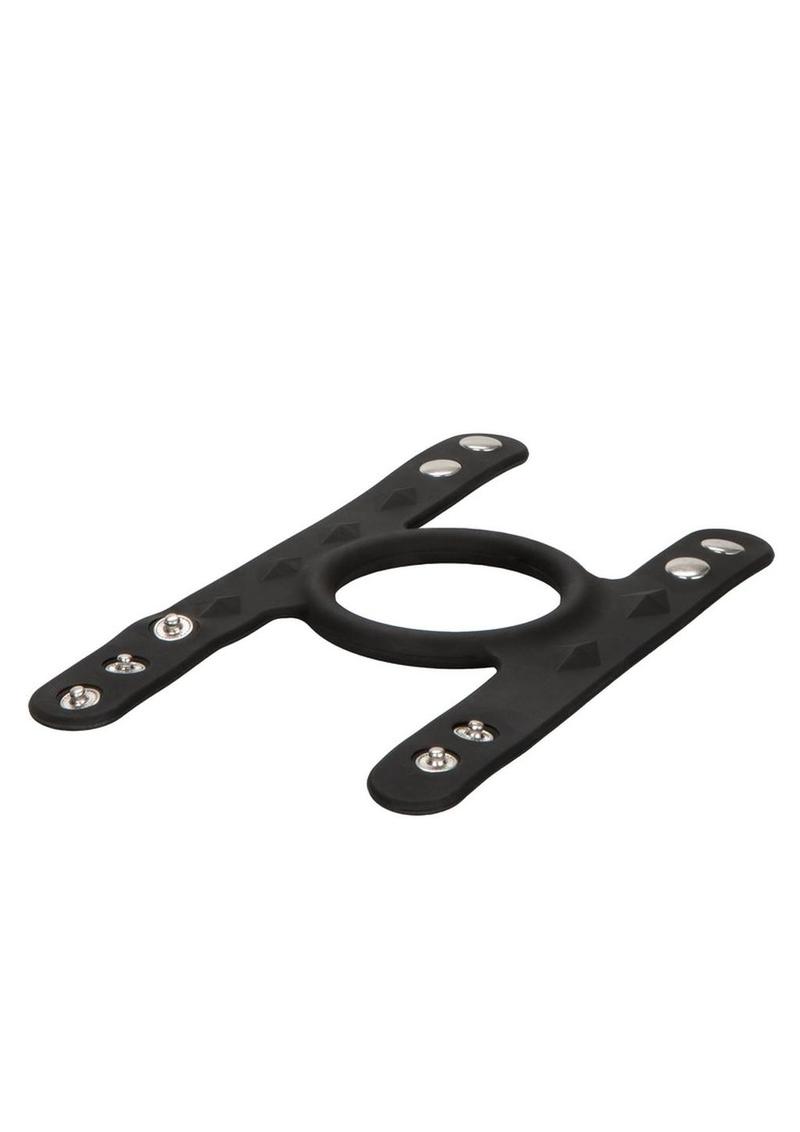 Silicone Tri-Snap C and B Cage Cock Ring - Black